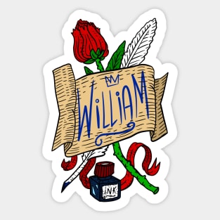 william, personalized gift, name art. Sticker